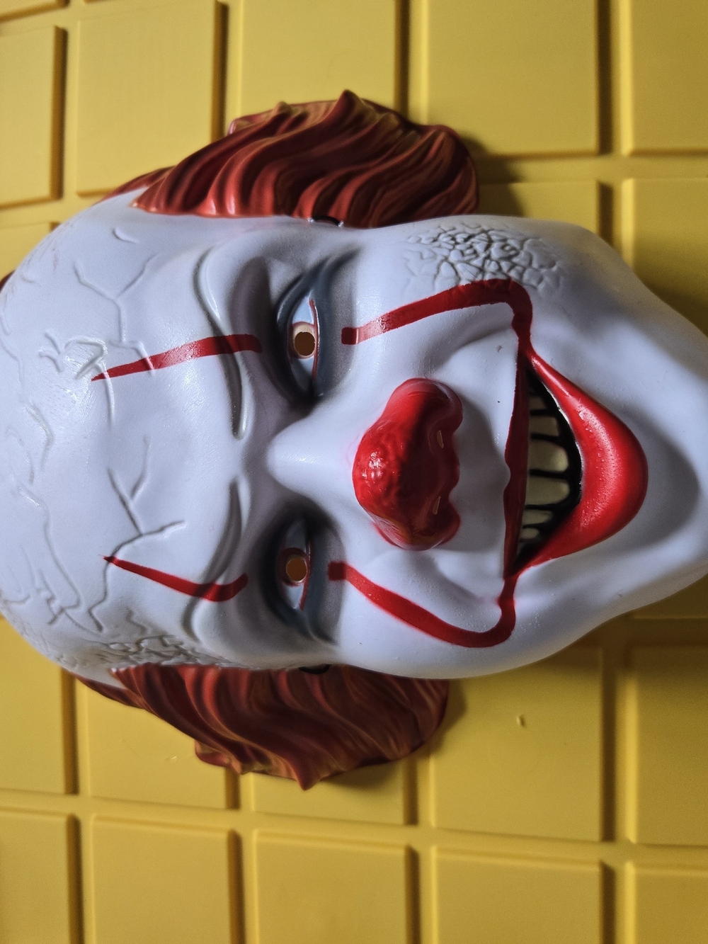 White and Red Clown Mask